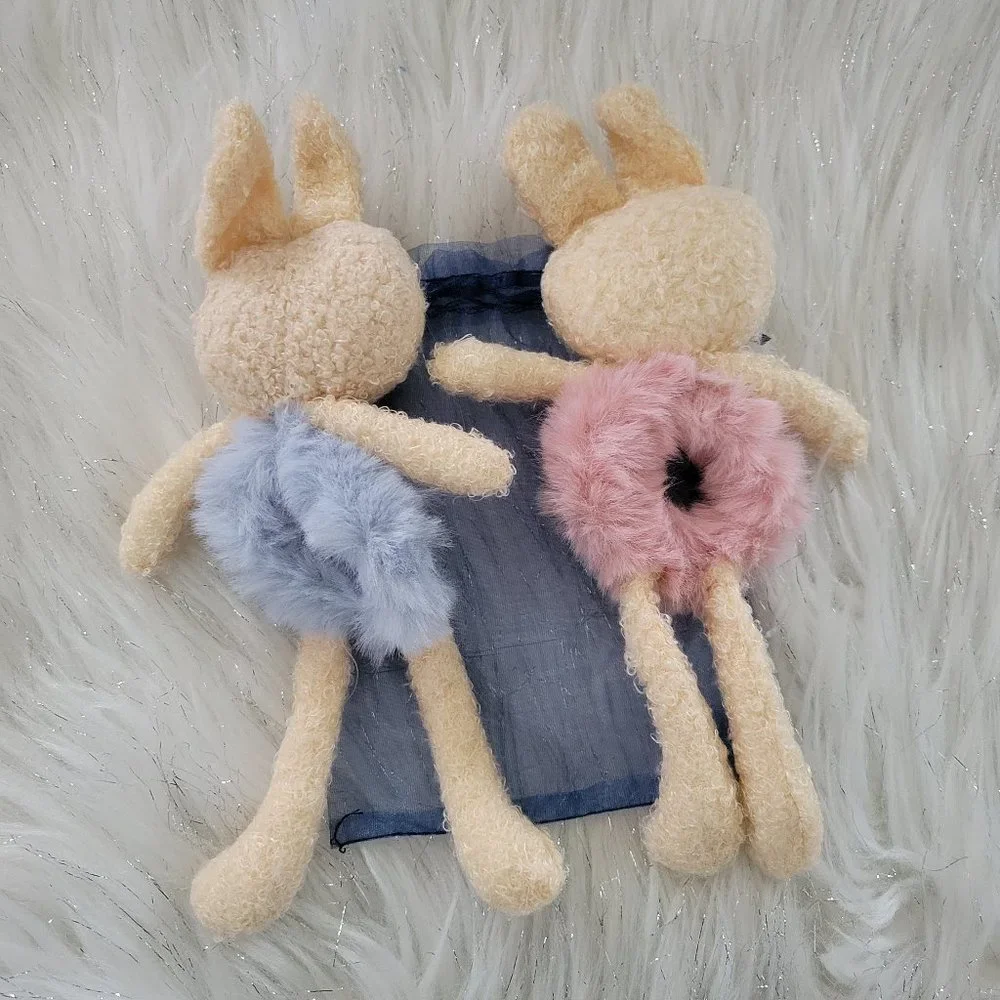 Set of 2 Plush Rabbit Scrunchies